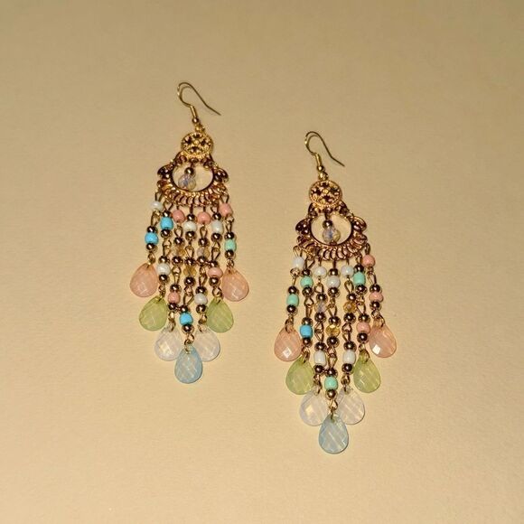 Crystal drop earrings N833 - Picture 2 of 4